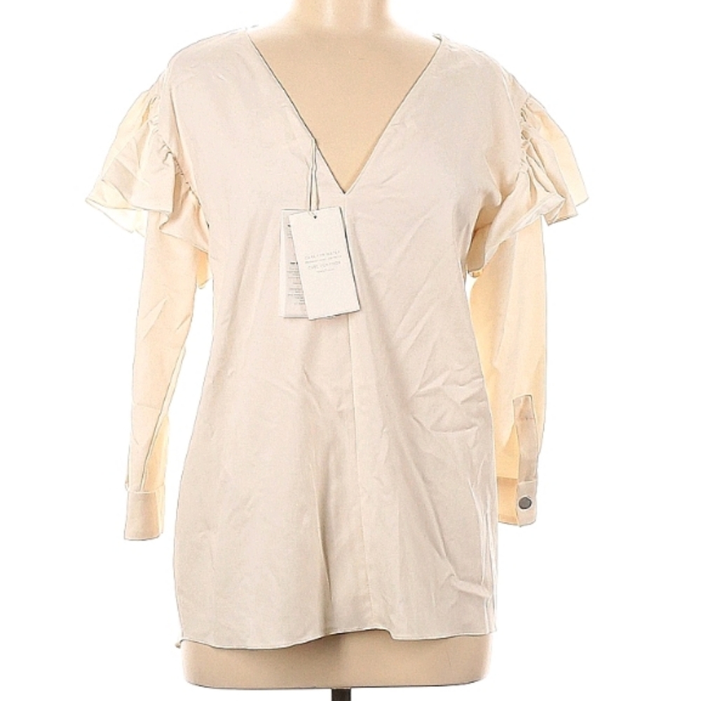 ZARA WOMAN, 3/4 Sleeve Blouse, Size XS, Color Ivory, NEW